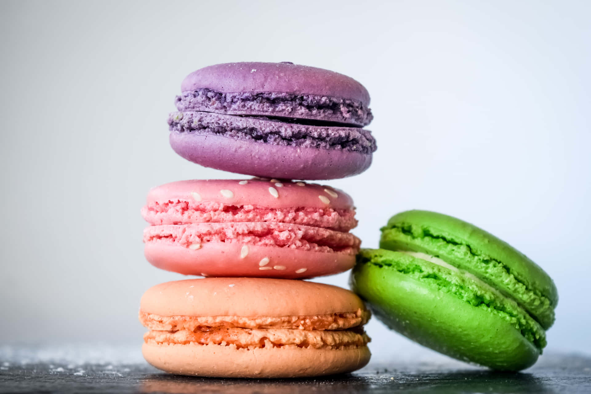 Best Desserts Background Purple Green Macarons