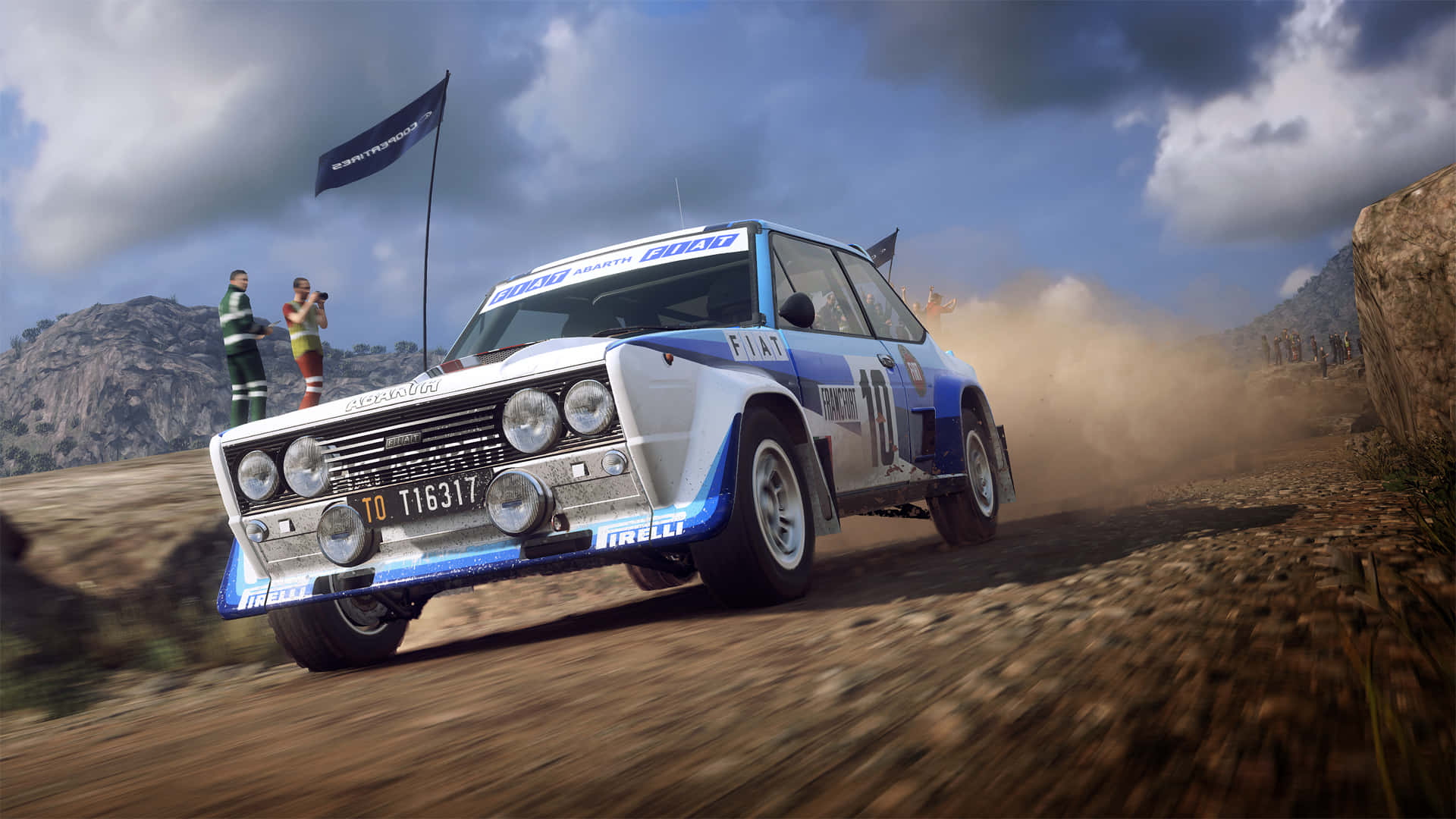 A Captivating Side View of an Intense Dirt Rally