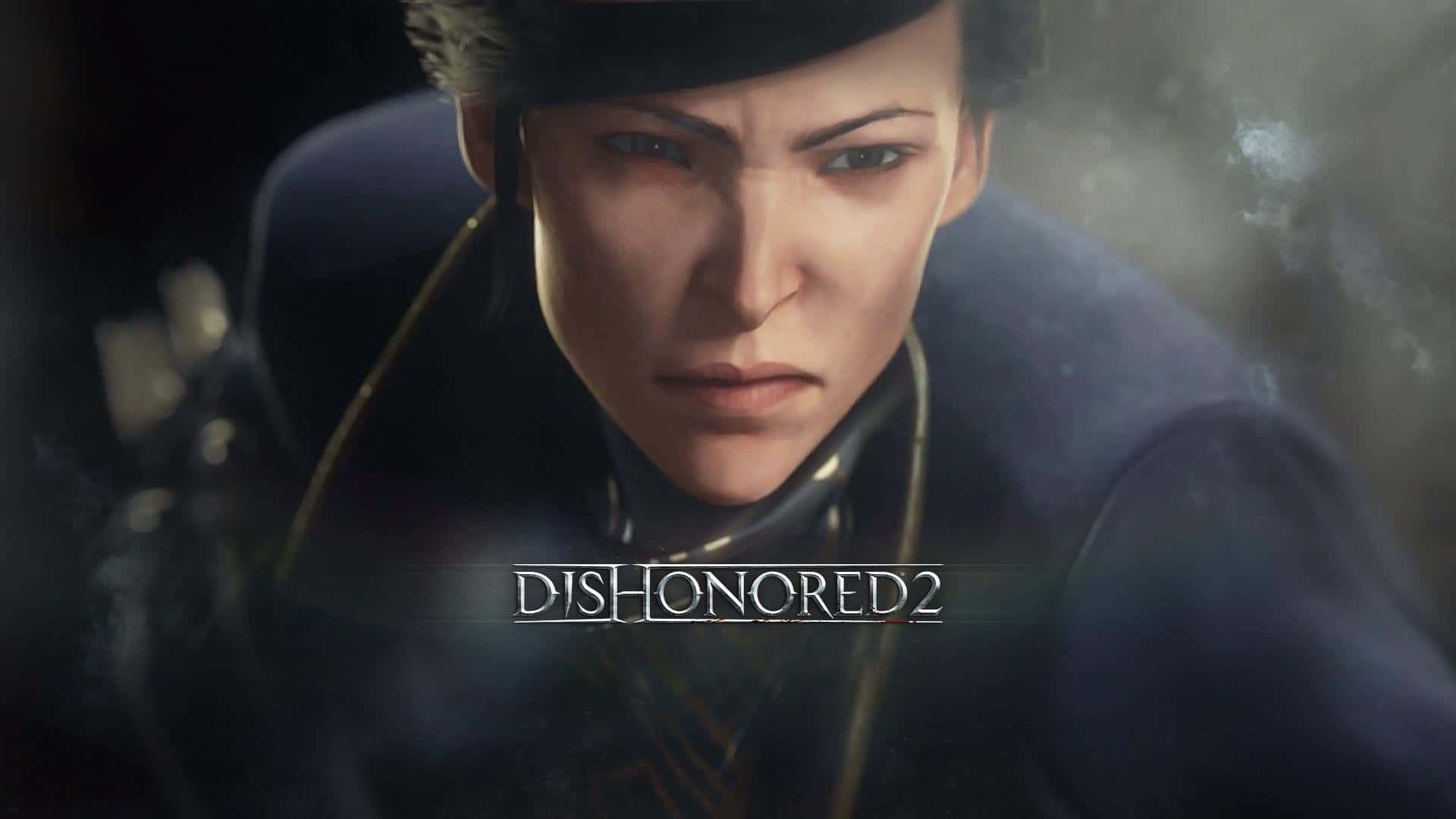 Emily Kaldwin With Game Title Best Dishonored 2 Background