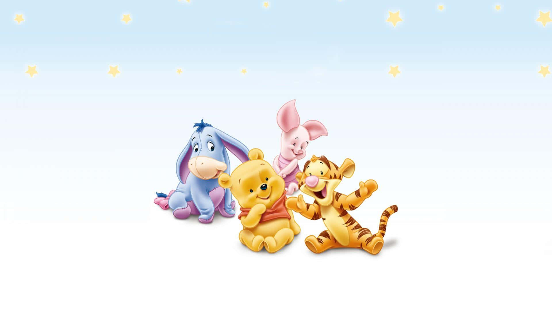 Melhorpapel De Parede Da Disney Com O Fofo Do Ursinho Pooh E Seus Amigos Bebês.