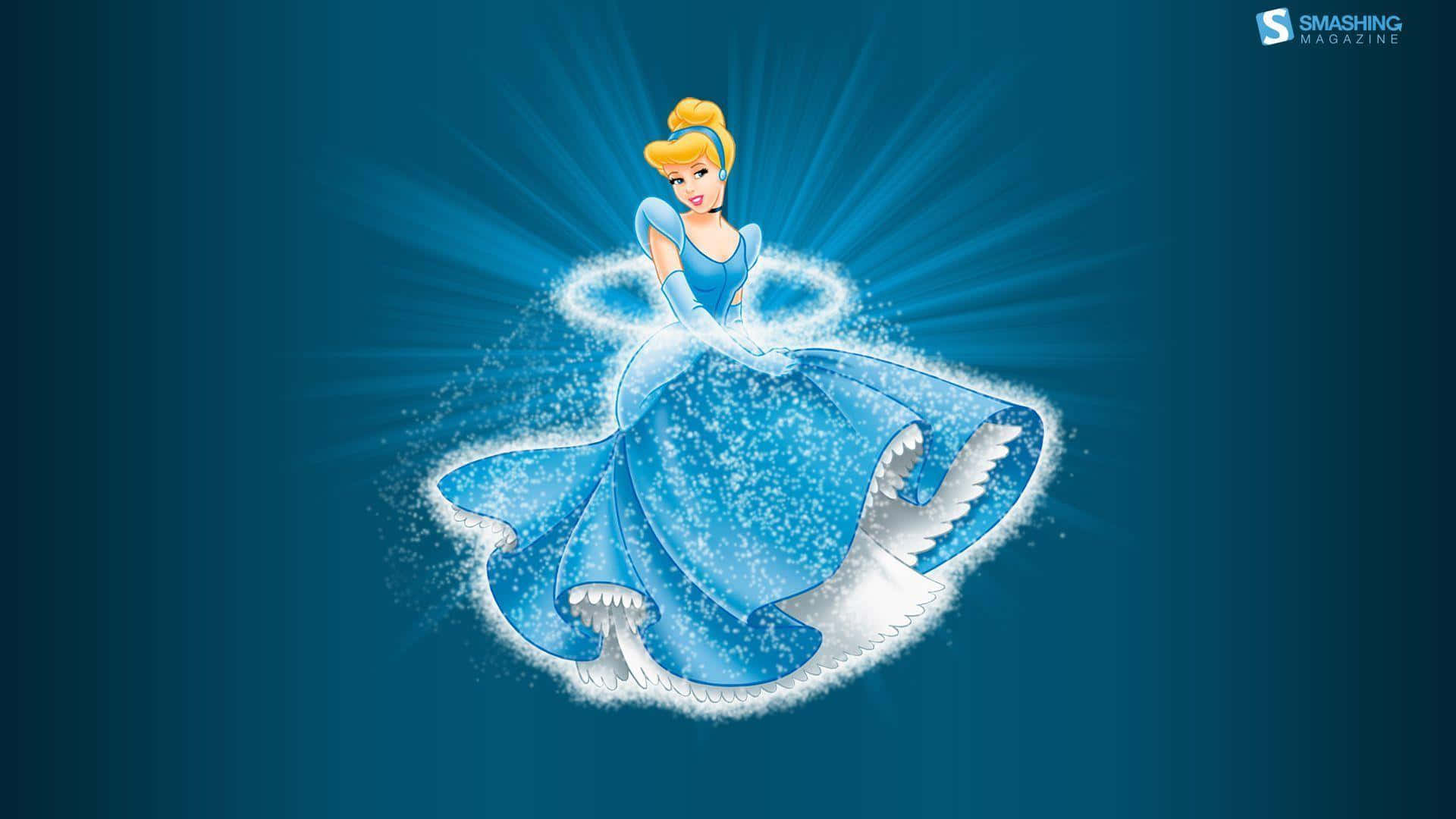 Bedste Disney baggrund Cinderella med en blå kjole