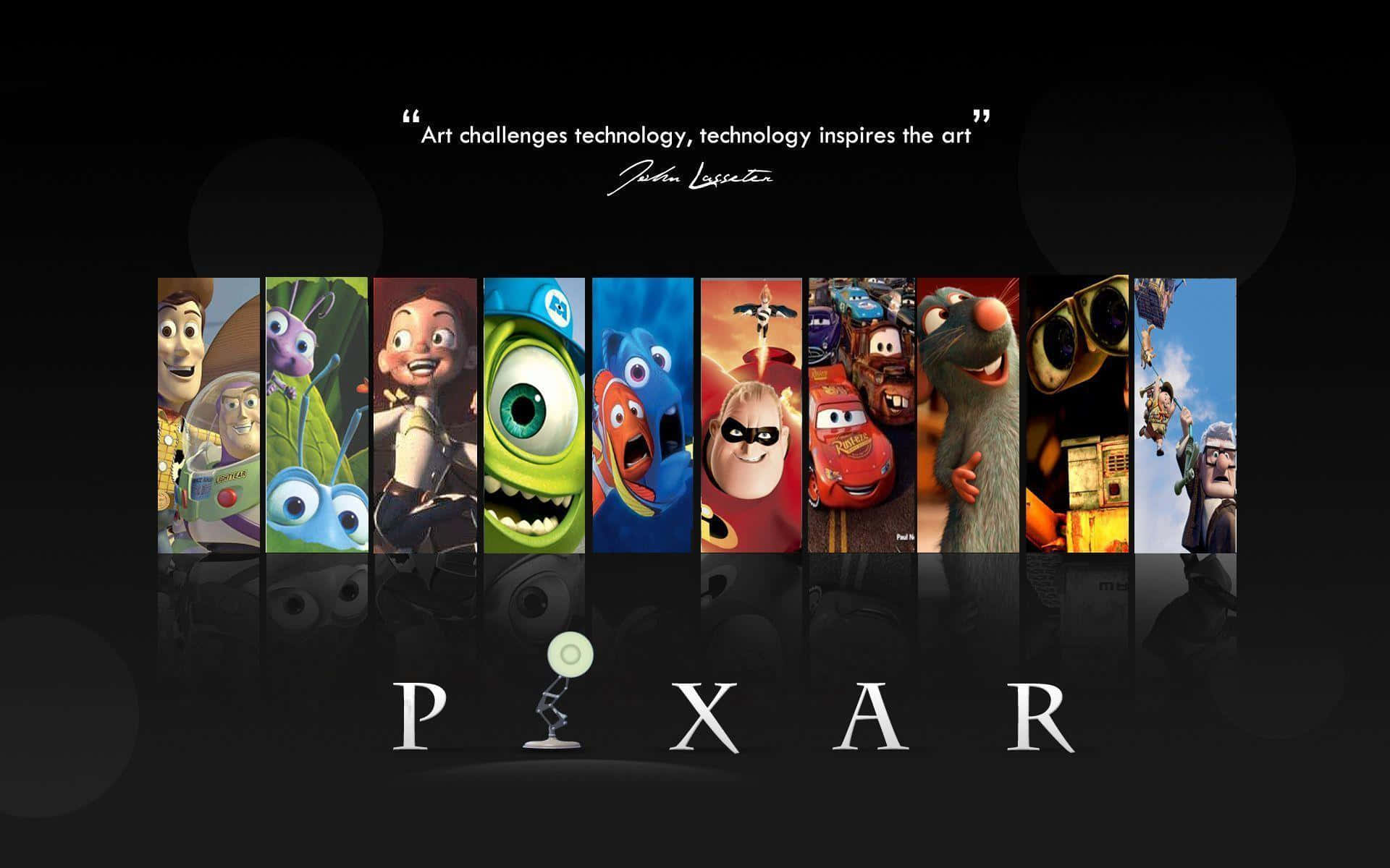 Mejorfondo De Pantalla De Disney Con Varios Personajes De Pixar.