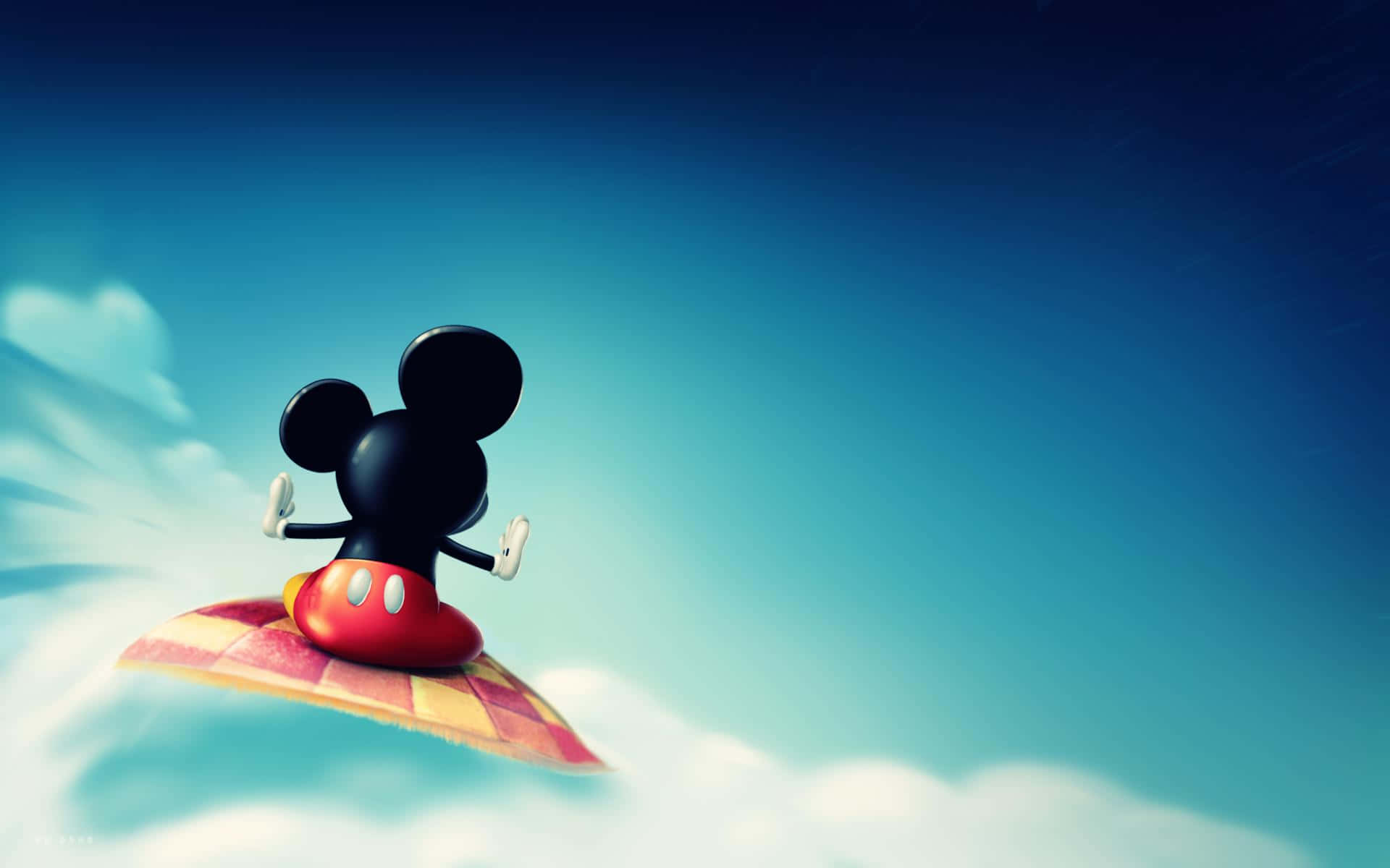 Bedste Disney-baggrund Mickey Mouse på et magiskt tæppe