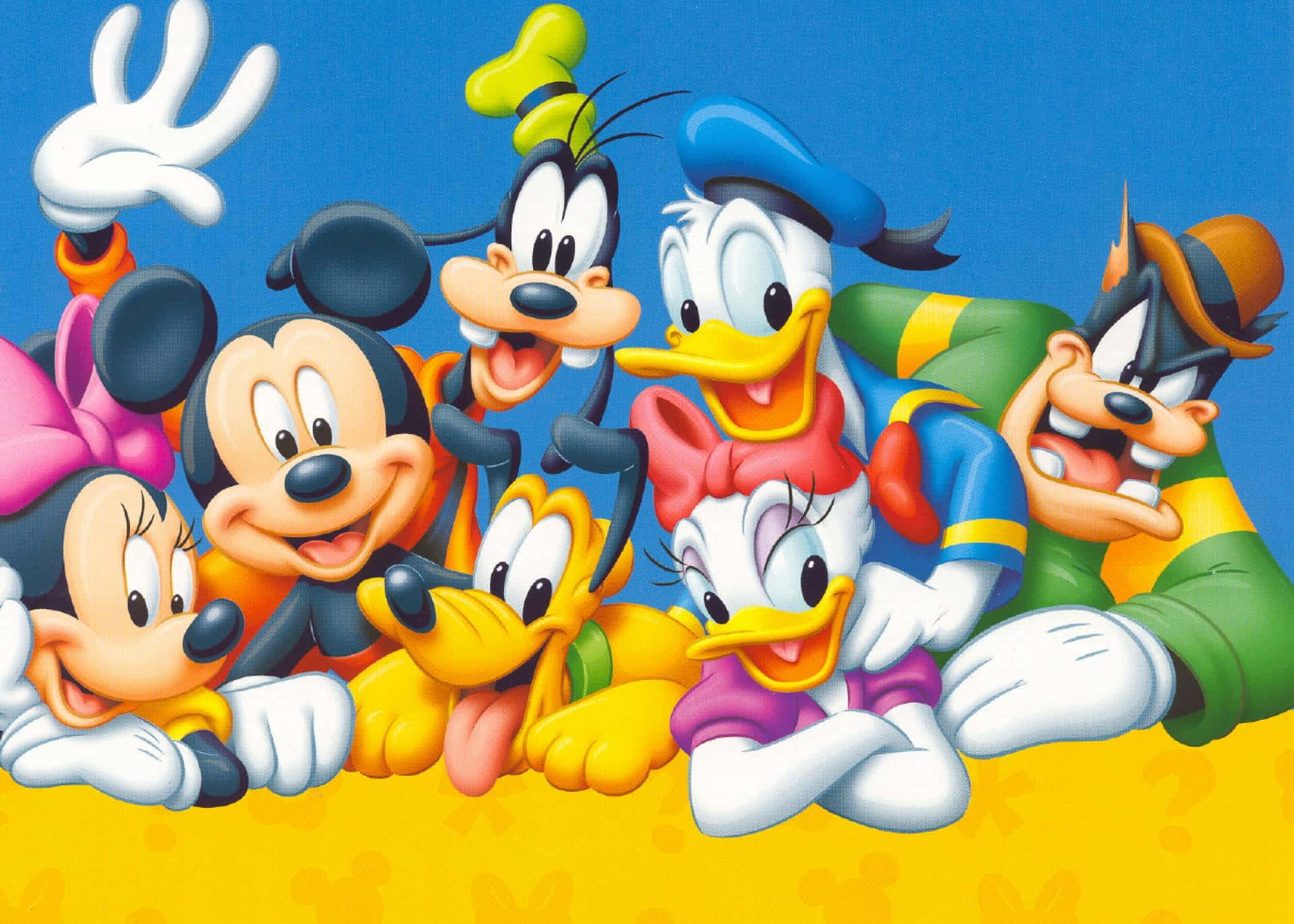 Besterdisney-hintergrund: Mickey Mouse Mit Seinen Freunden