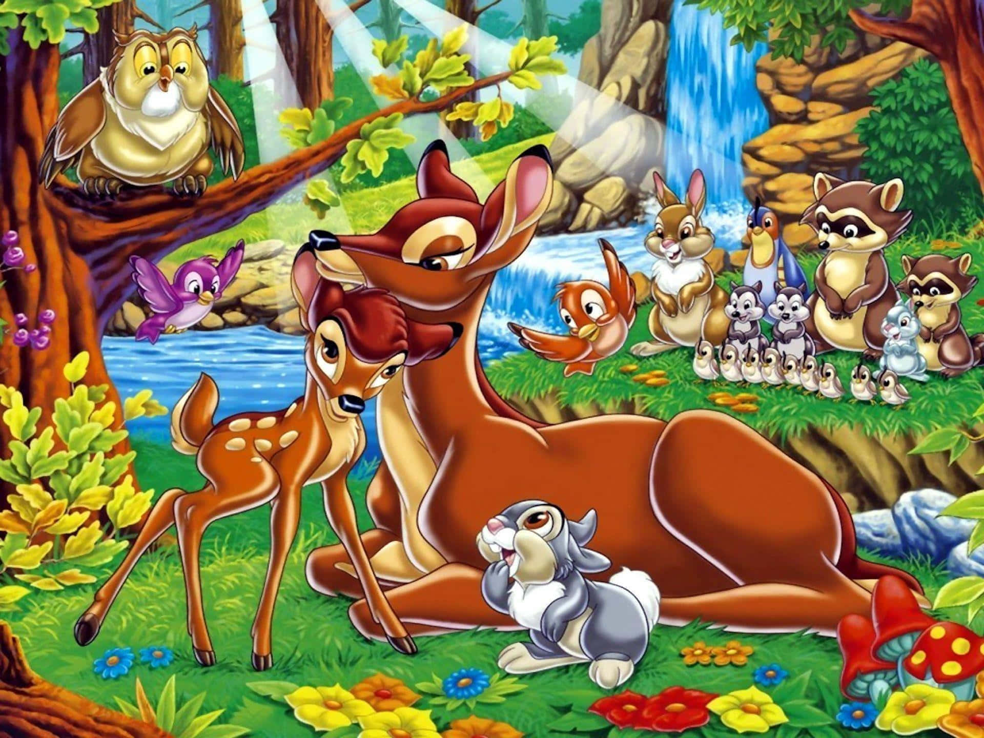 Besterdisney Hintergrund Das Ganze Team Von Bambi