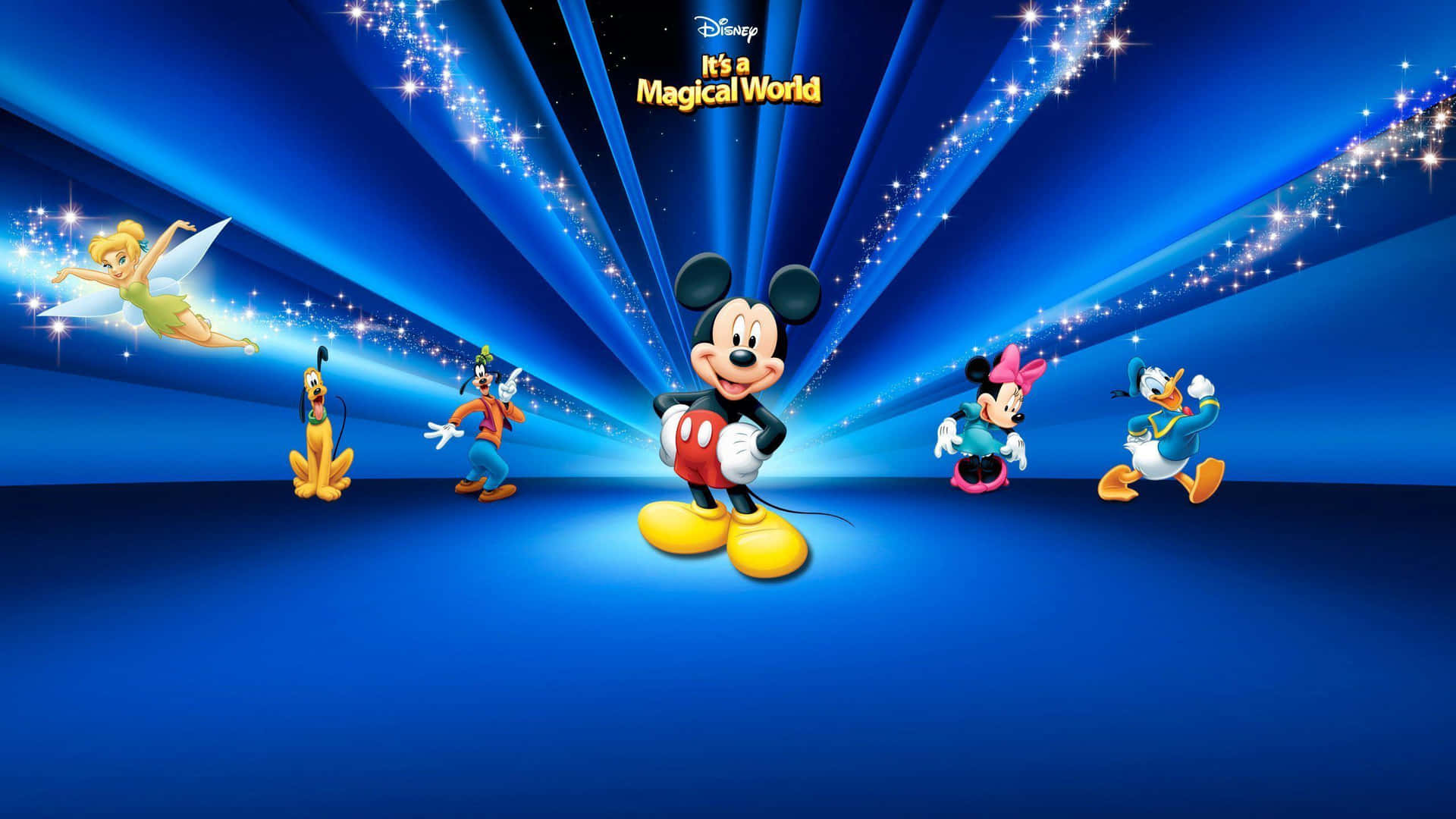 Bedste Disney-baggrund Mickey Mouse sammen med venner blå baggrund