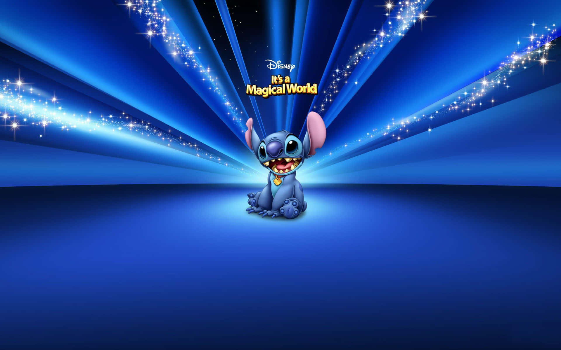 Migliorsfondo Disney Di Stitch Con Uno Sfondo Blu
