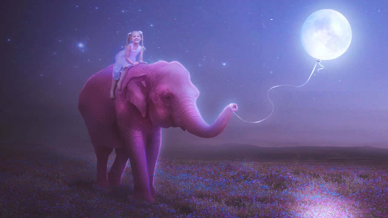 Best Elephant Background Magical Cute Girl Background