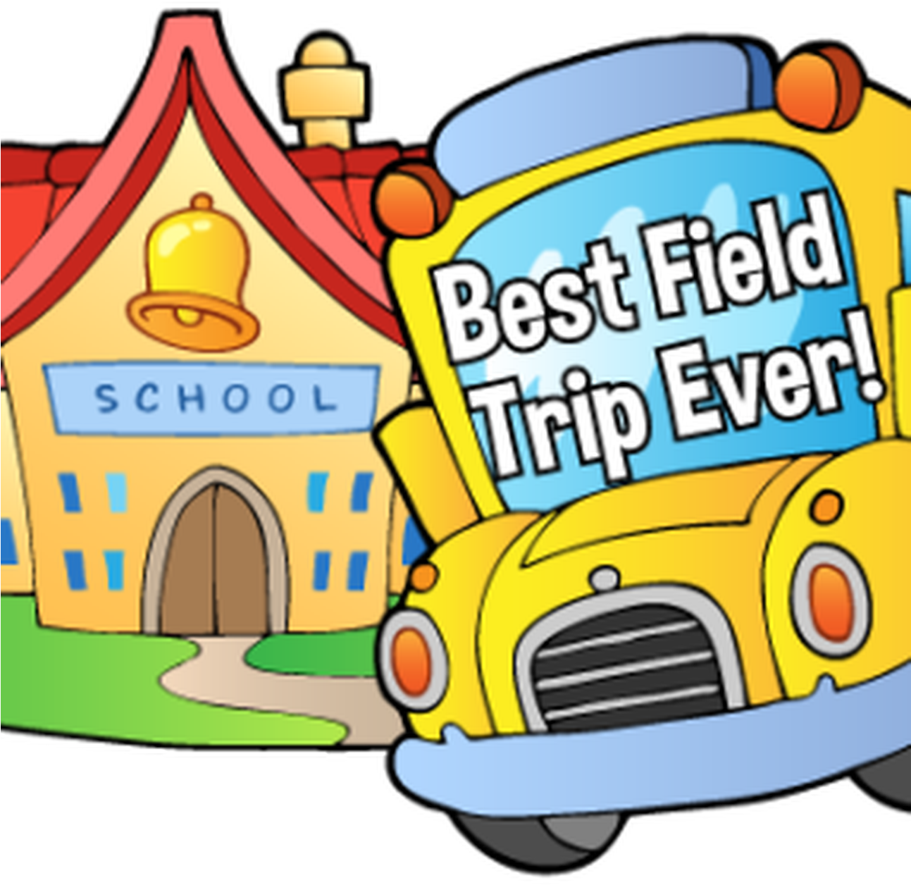 Download Best Field Trip Ever School Bus Cartoon | Wallpapers.com