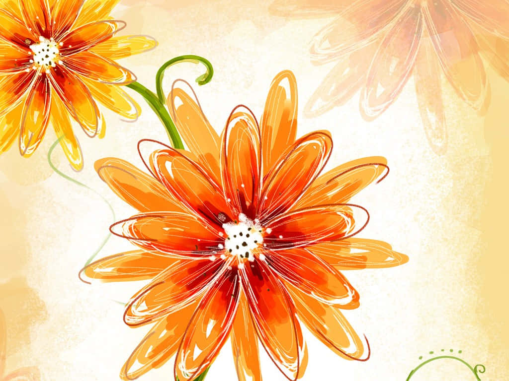 Watercolor Best Flowers Background Illustration Background