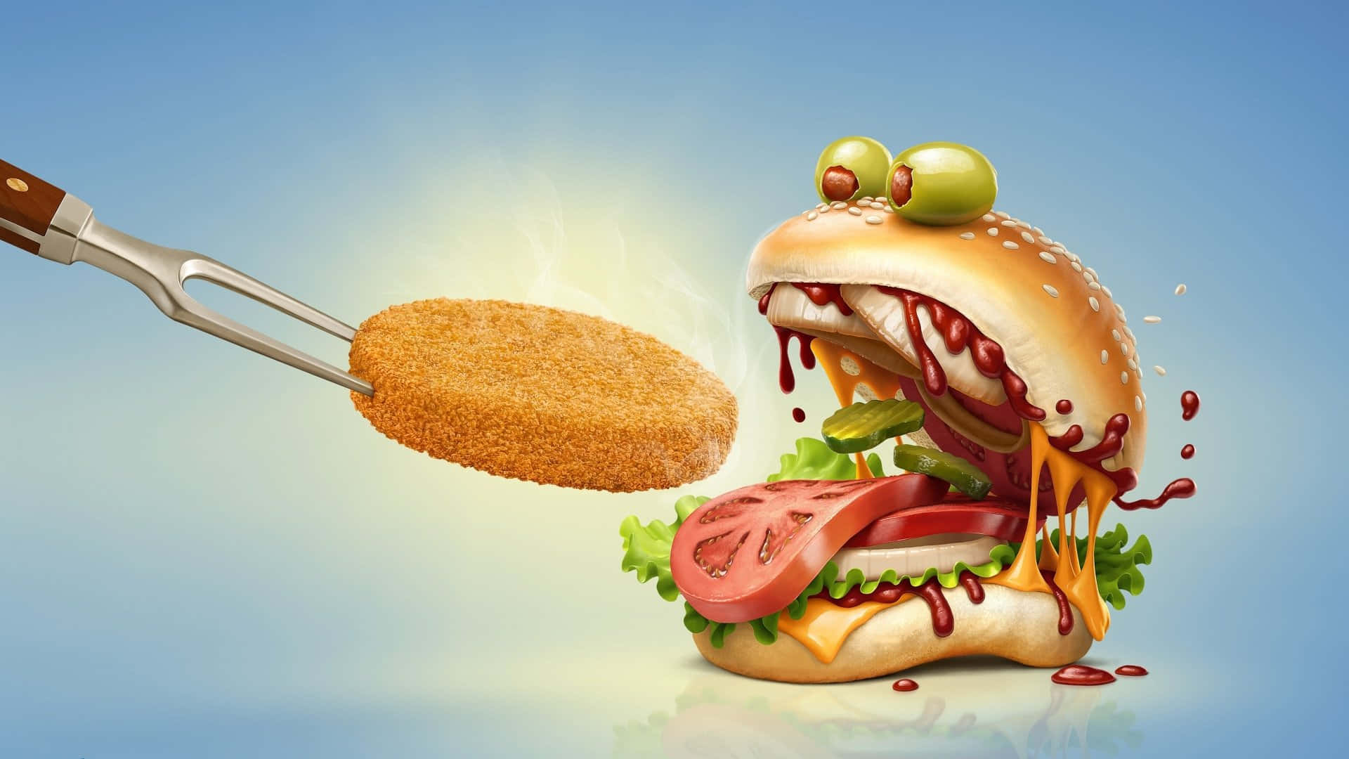 Burgermeme Bestes Essen Hintergrundbild