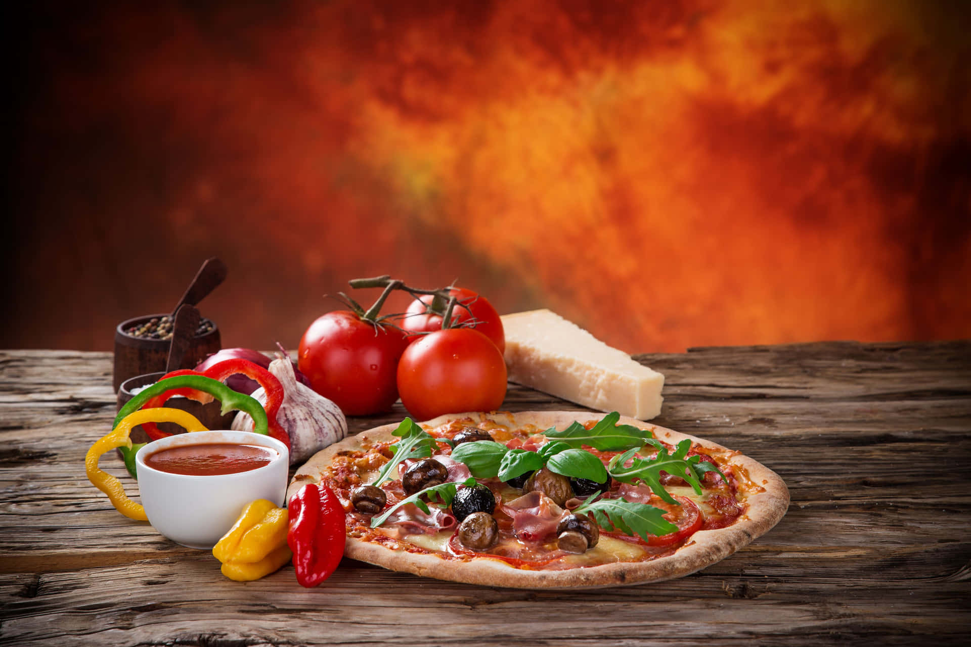 Pizza Toppings Best Food Background