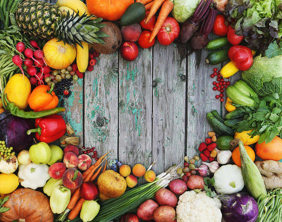 Gemüseund Früchte - Die Beste Hintergrundbild Für Essen