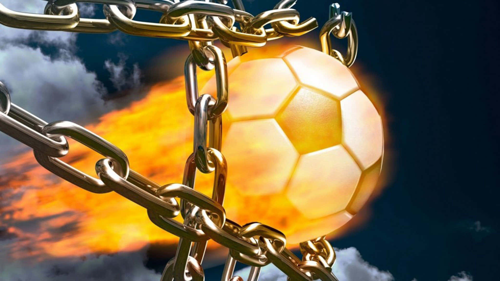 Fiery Soccer Ball Best Football Background