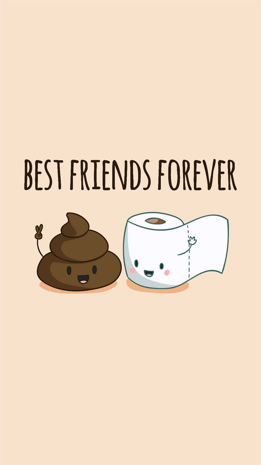 Best Friends Forever Cute Illustration Wallpaper