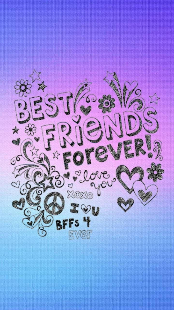 Best Friends Forever Doodle Wallpaper