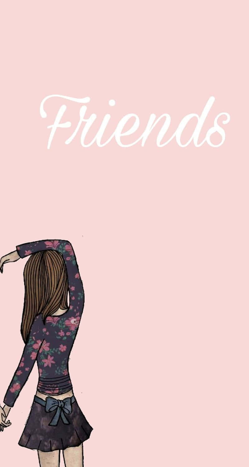 Cartoon Girl Best Friends Forever Iphone Wallpaper