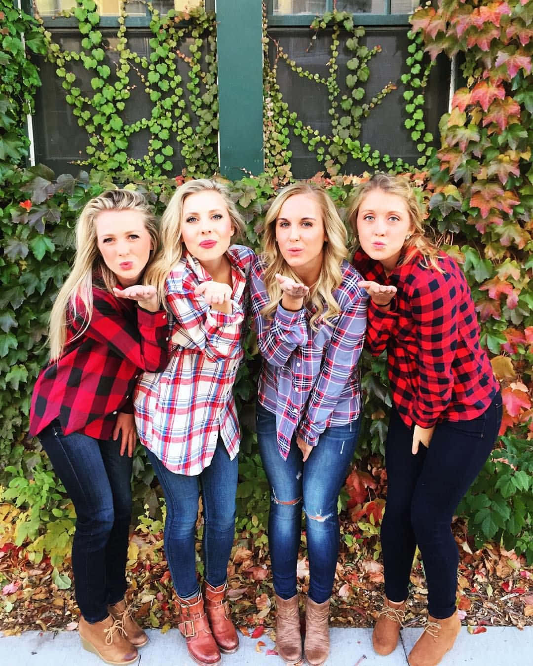 Best Friends Fall Aesthetic Plaid Picture