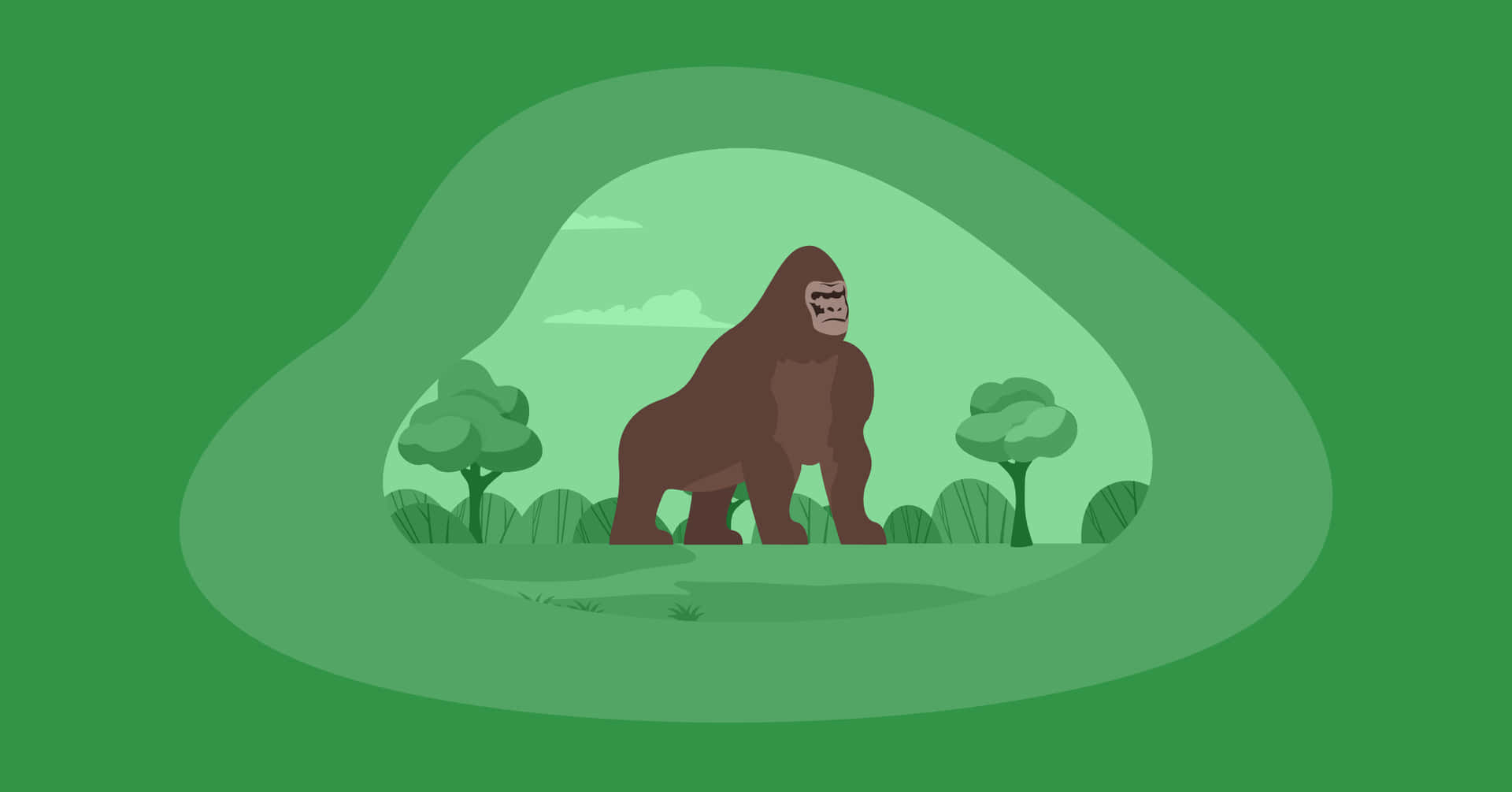 Mejorfondo De Pantalla De Arte De Vector Verde Con Gorila.