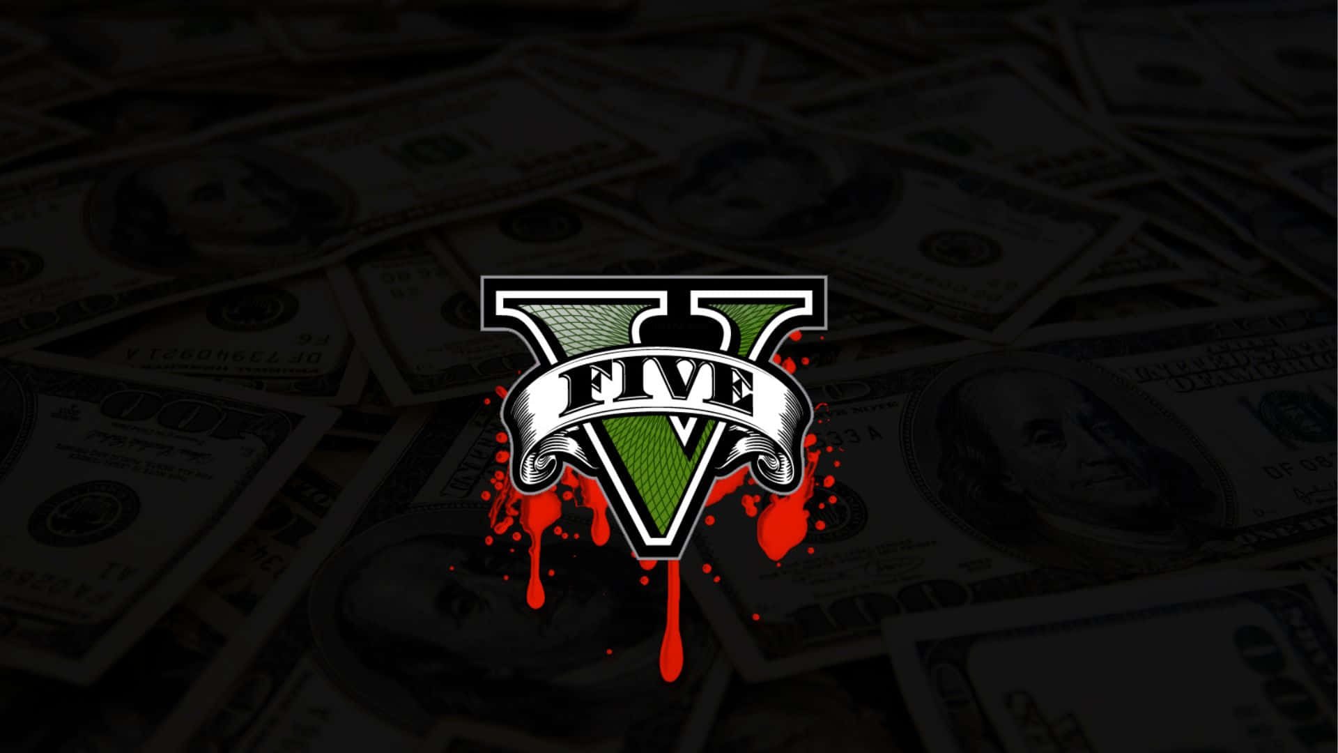 gta v logo on a pile of money