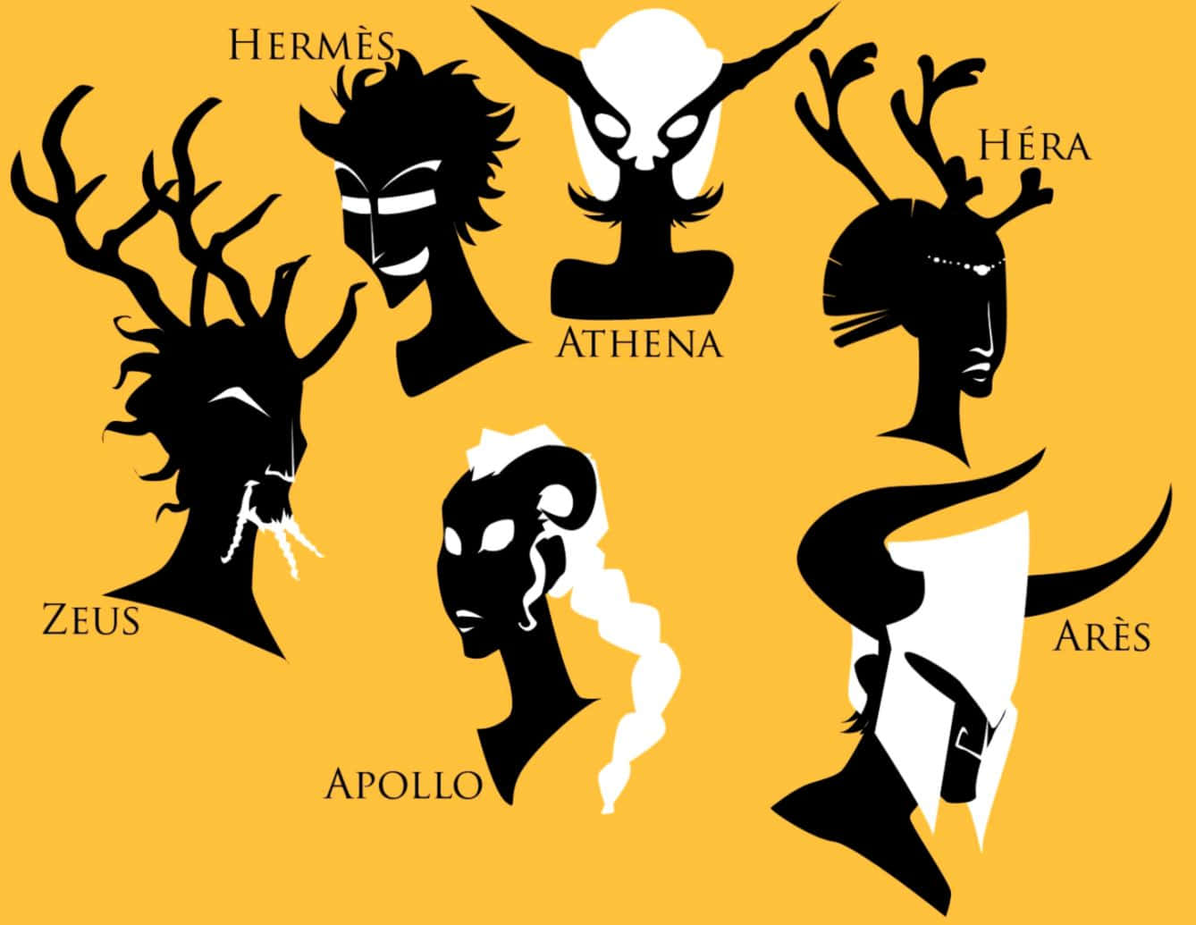A Group Of Silhouettes Of Different Heads Wallpaper
