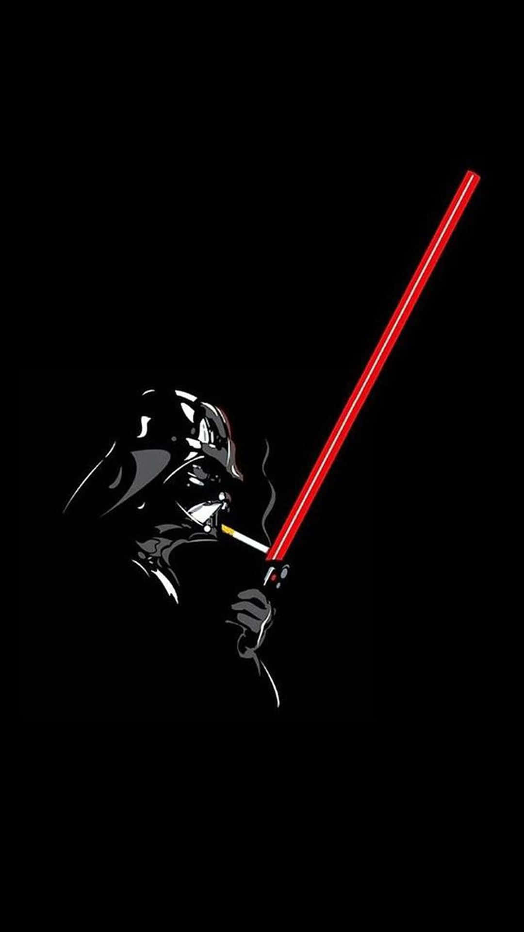 Darth Vader With A Red Light Saber Wallpaper