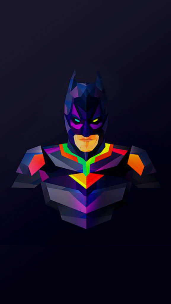 Batman In A Colorful Polygonal Design Wallpaper