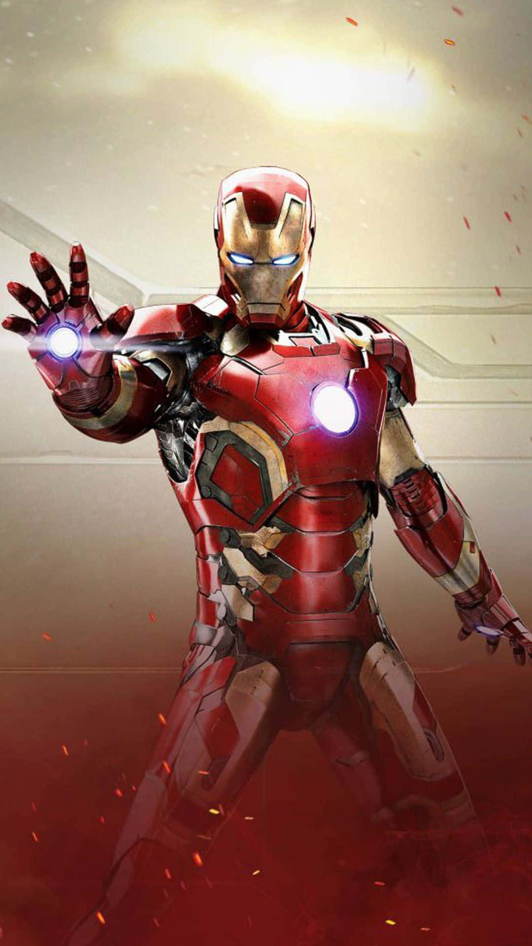Migliorsfondo Per Computer O Mobile Di Iron Man Con Il Raggio Laser Del Repulsore. Sfondo