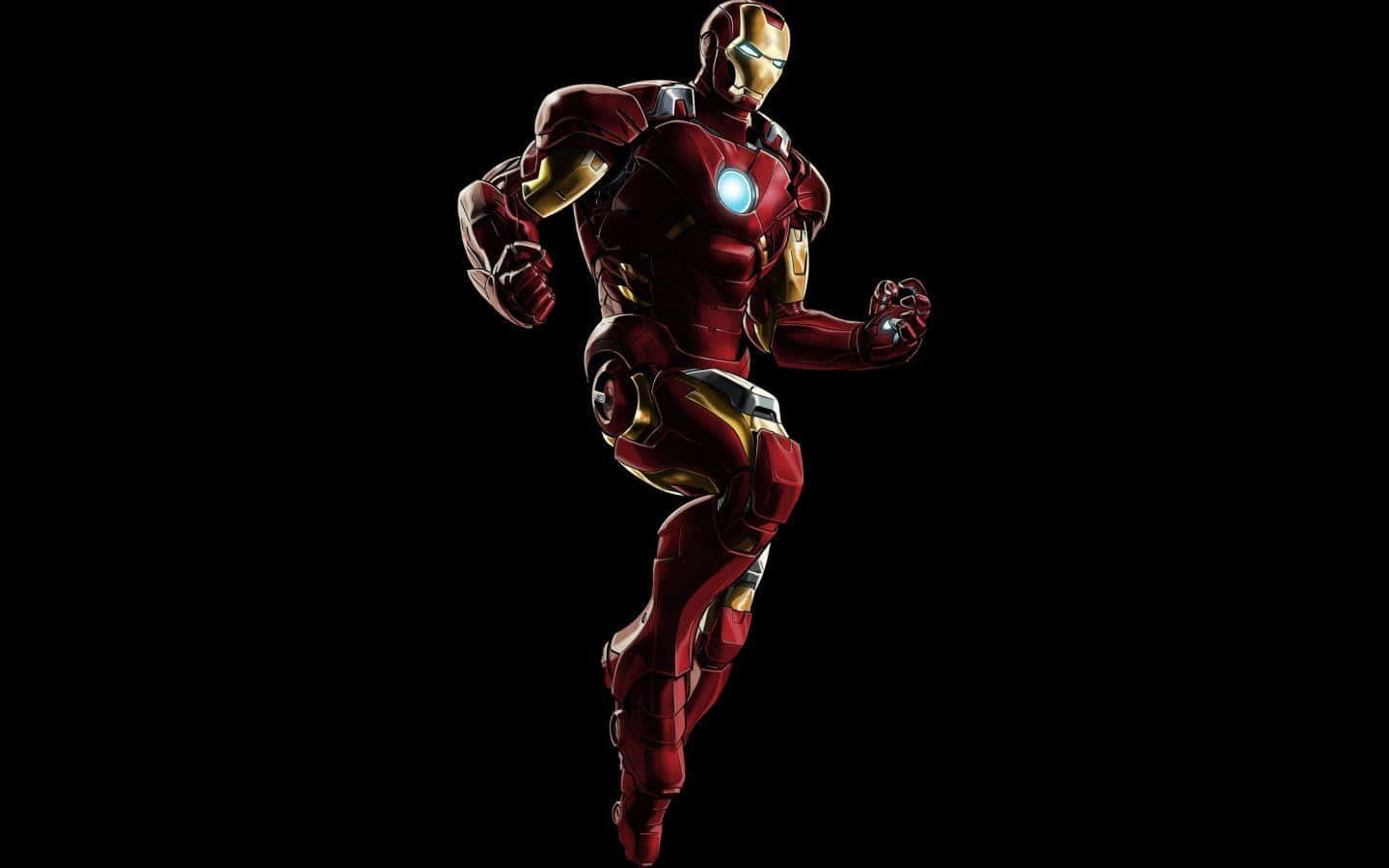 Elmejor Superhéroe Iron Man Sobre Fondo Negro Fondo de pantalla