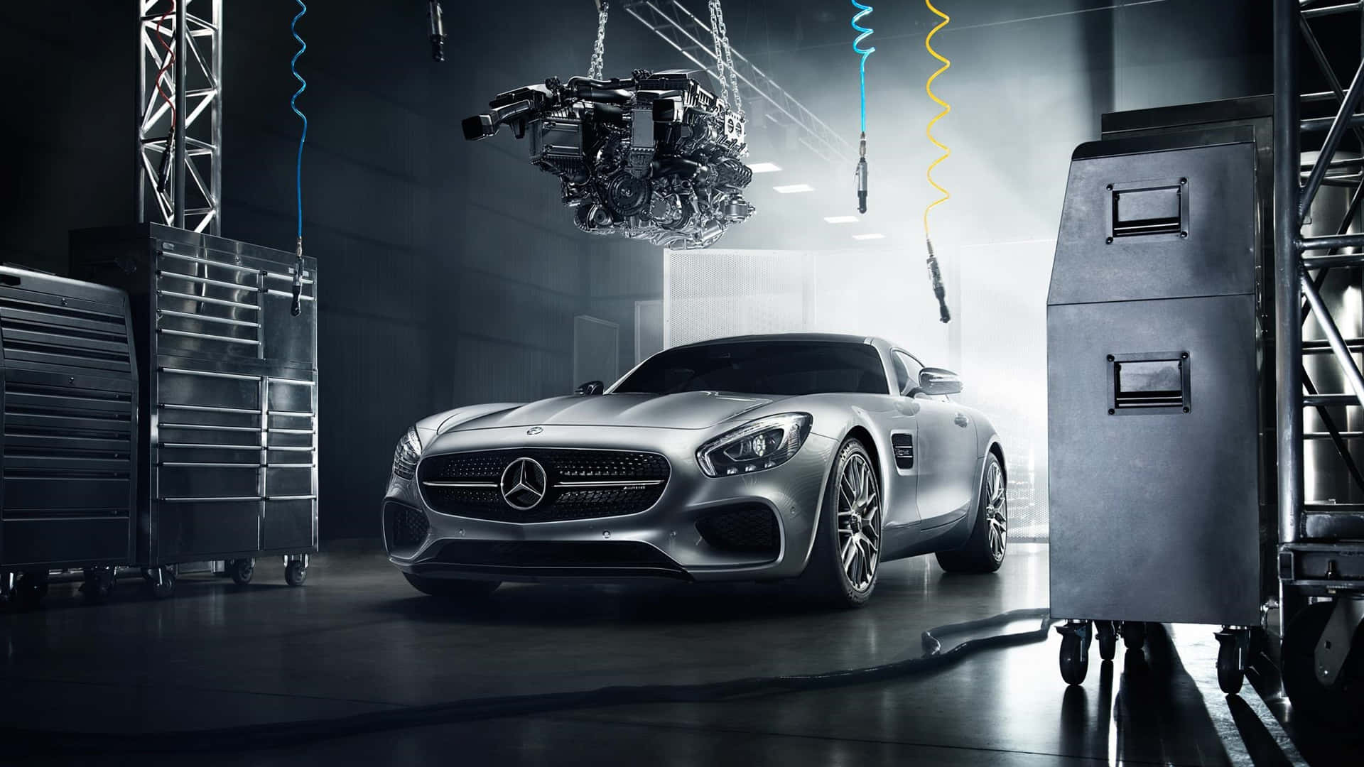 Bästamercedes Bakgrund Ljusgrå 2016 Mercedes Benz Amg Gt S