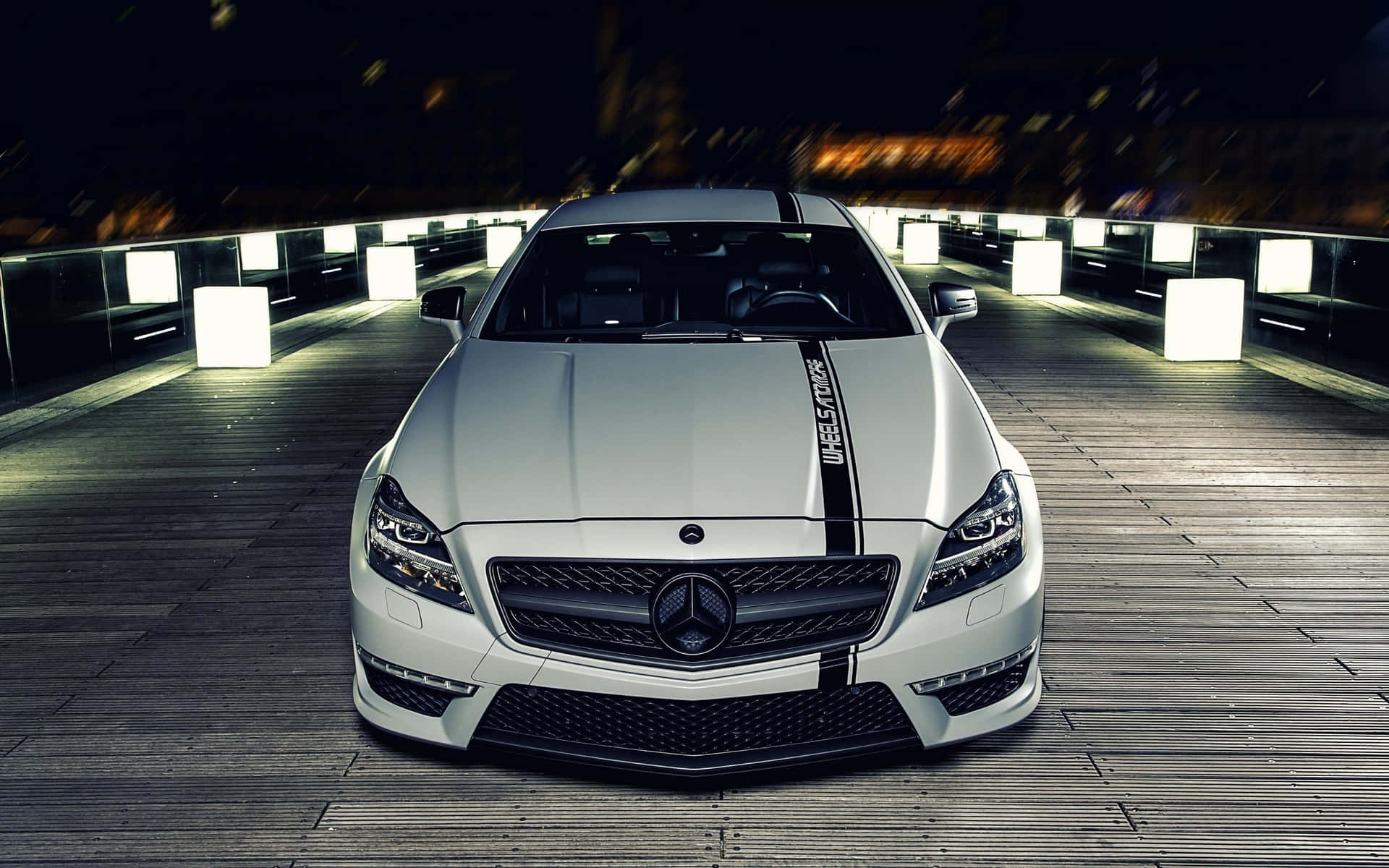 Best Mercedes Background White Mercedes-Benz CLS With Black Stripe