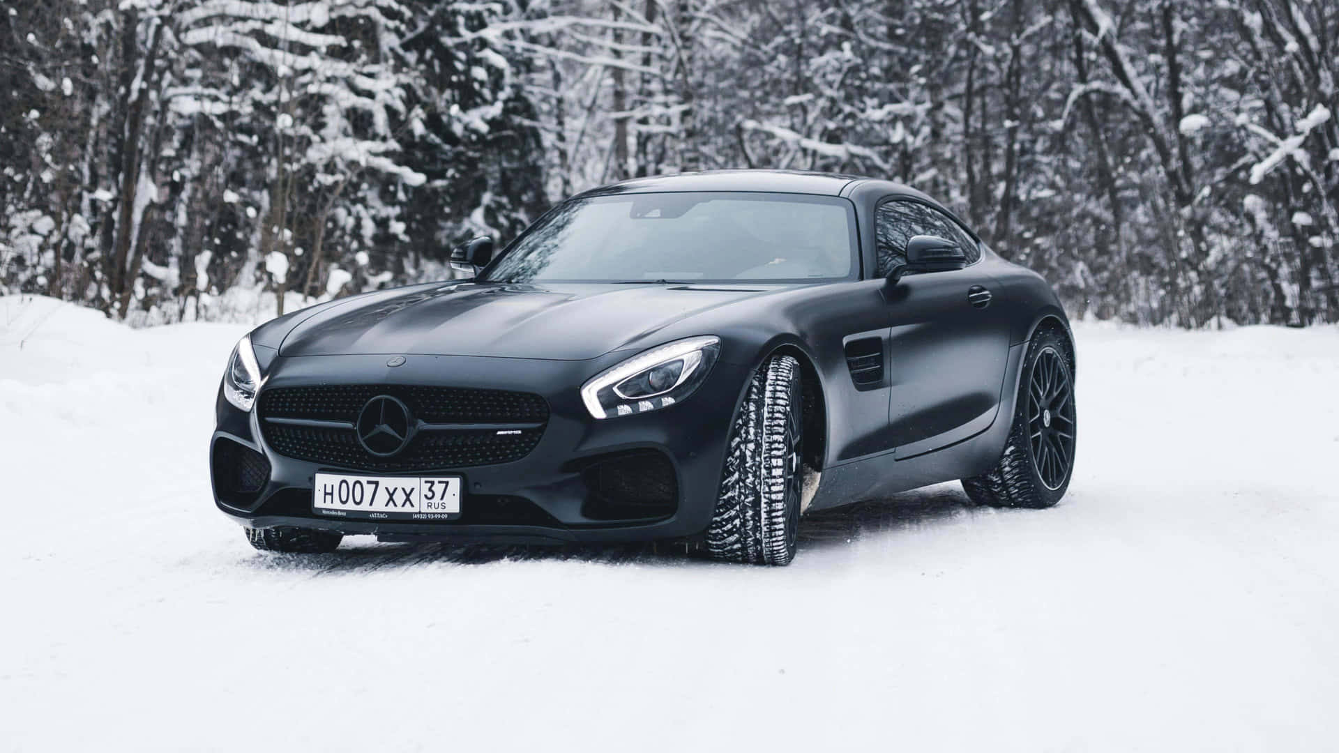 Best Mercedes Background Black Mercedes-Benz E-Class On Snowy Surface