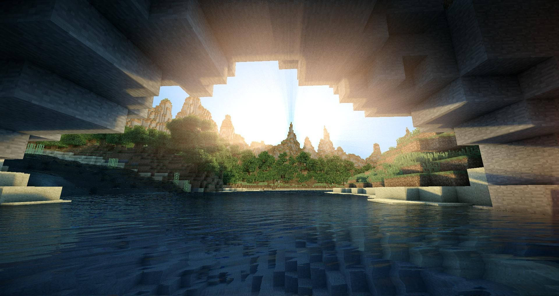 Best Minecraft Underground River Wallpaper