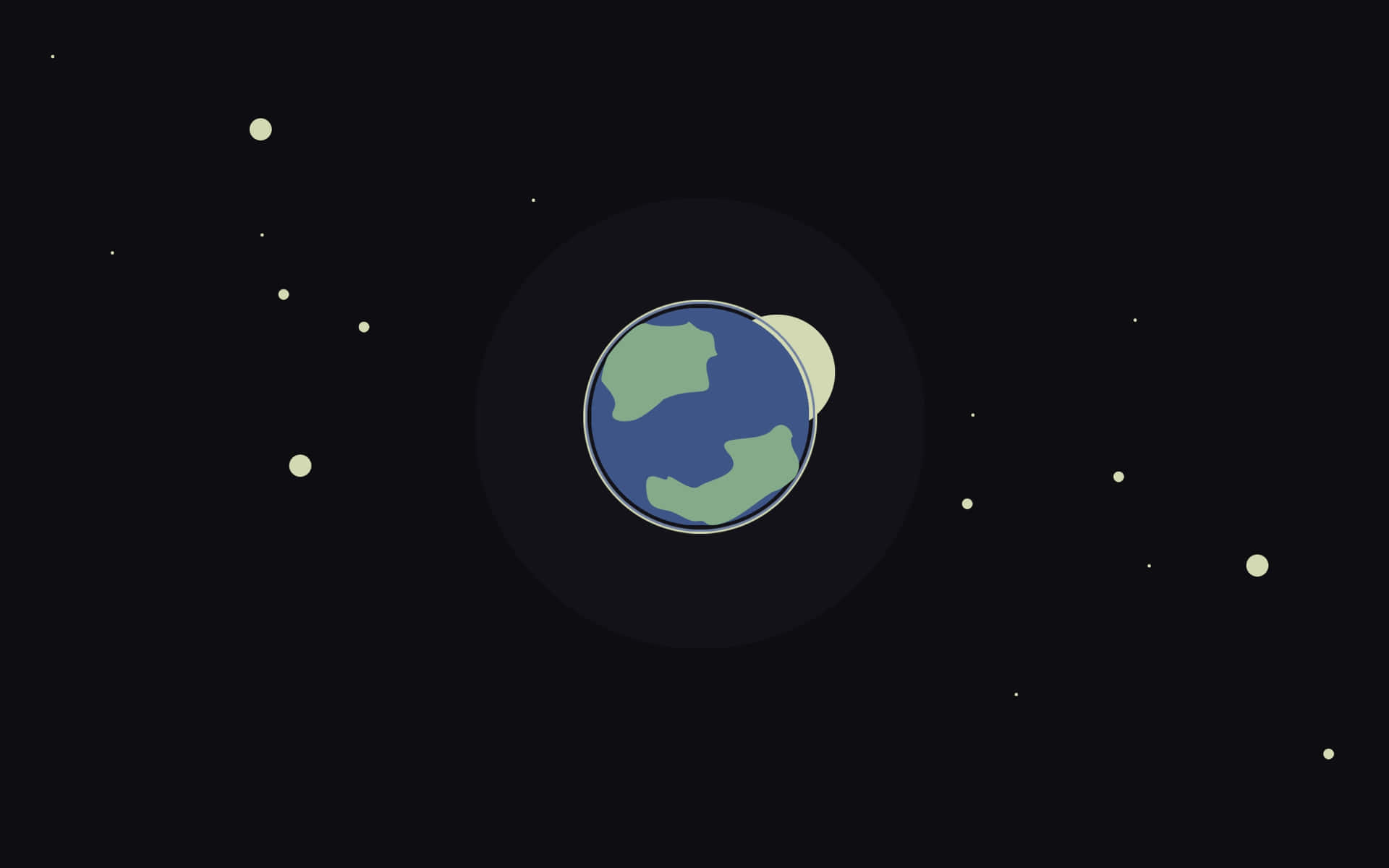 Migliorsfondo Minimalistico Con Terra, Luna E Stelle