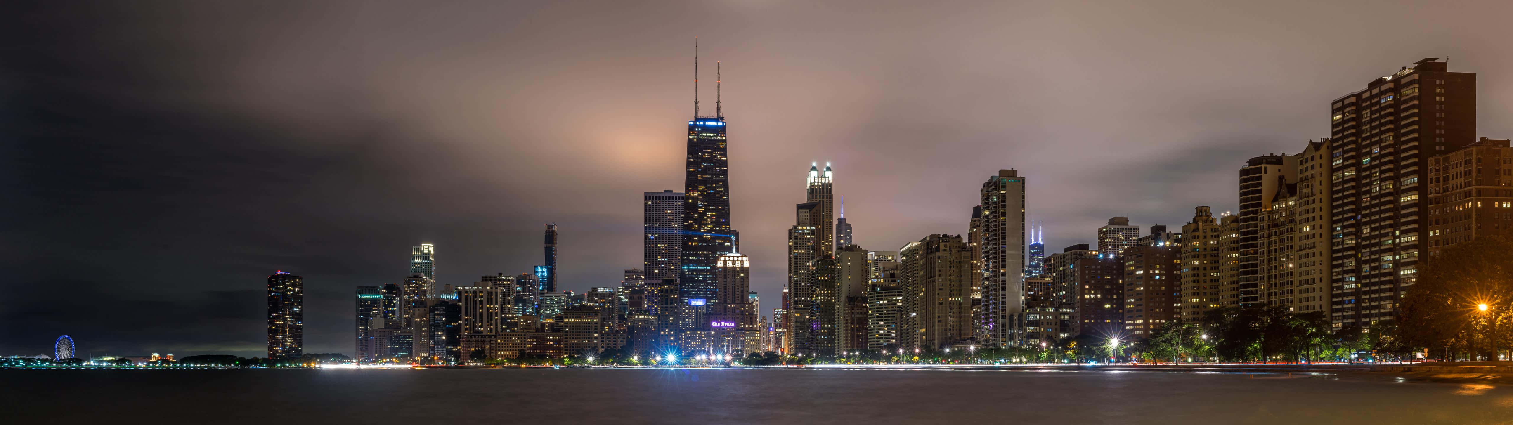 Skyline af Chicago Bedste Monitor Baggrund Tapet