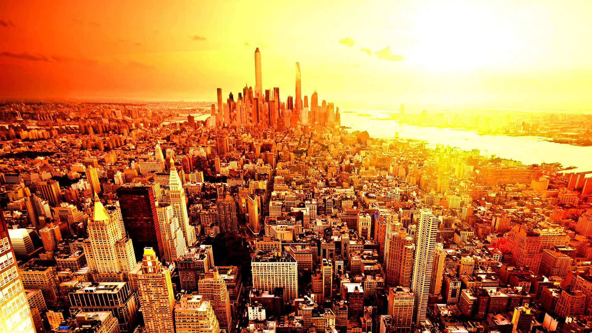 Warm City Landscape Best New York Background