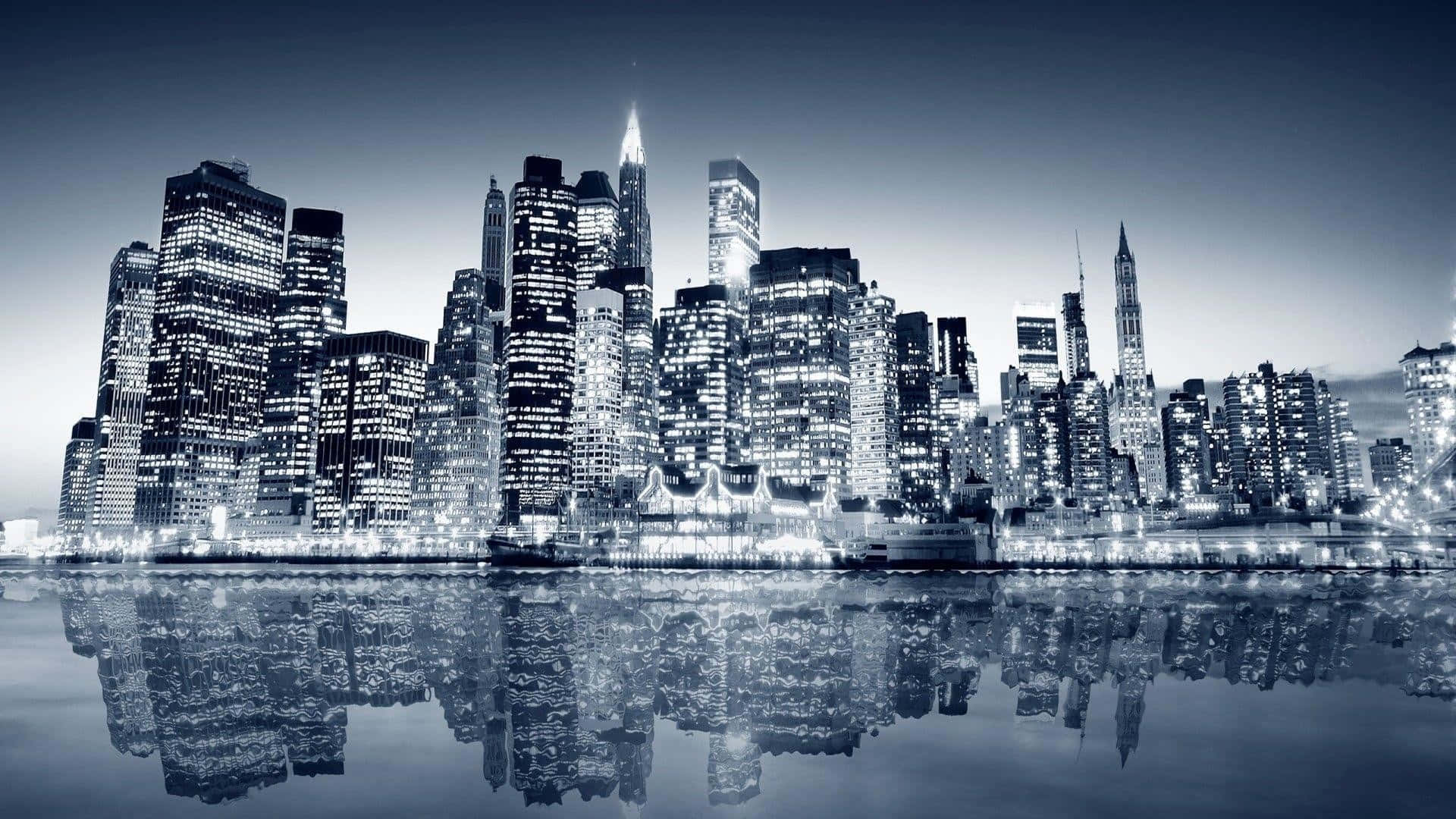 Schwarzeund Weiße Gebäude Sind Der Beste Hintergrund Für New York.