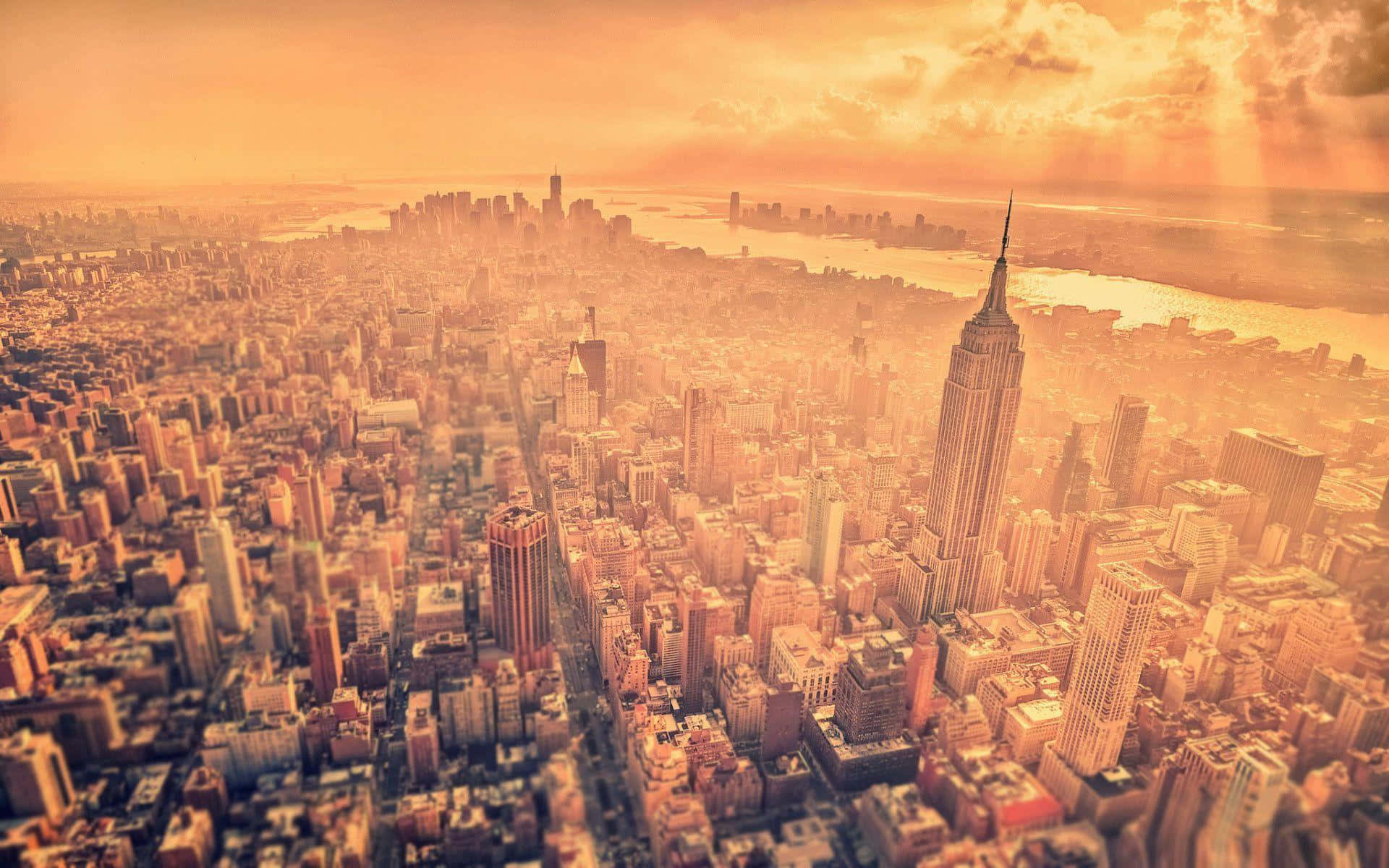 Vistaaérea Da Cidade De Nova York, O Melhor Plano De Fundo Para Computador Ou Celular.