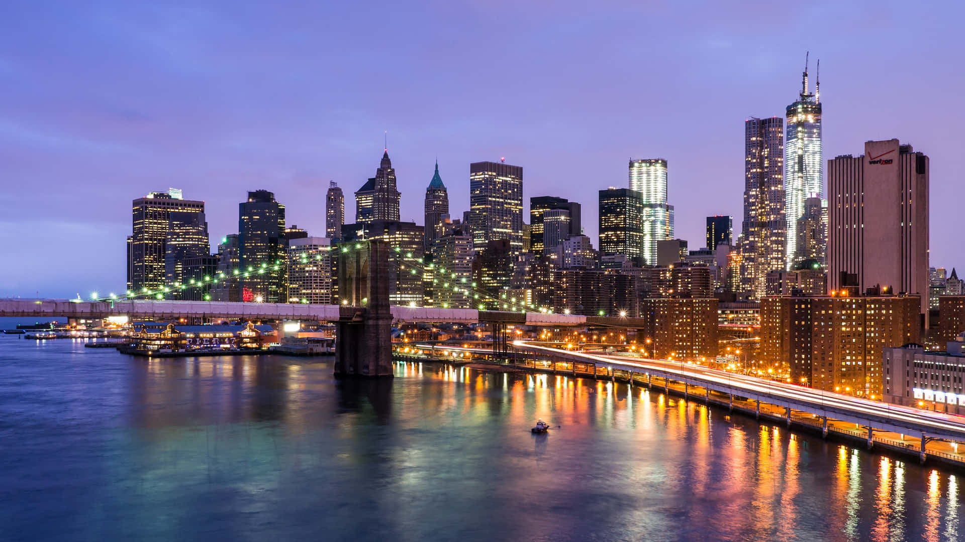 Brooklynbridge Und East River - Der Beste Hintergrund Für New York