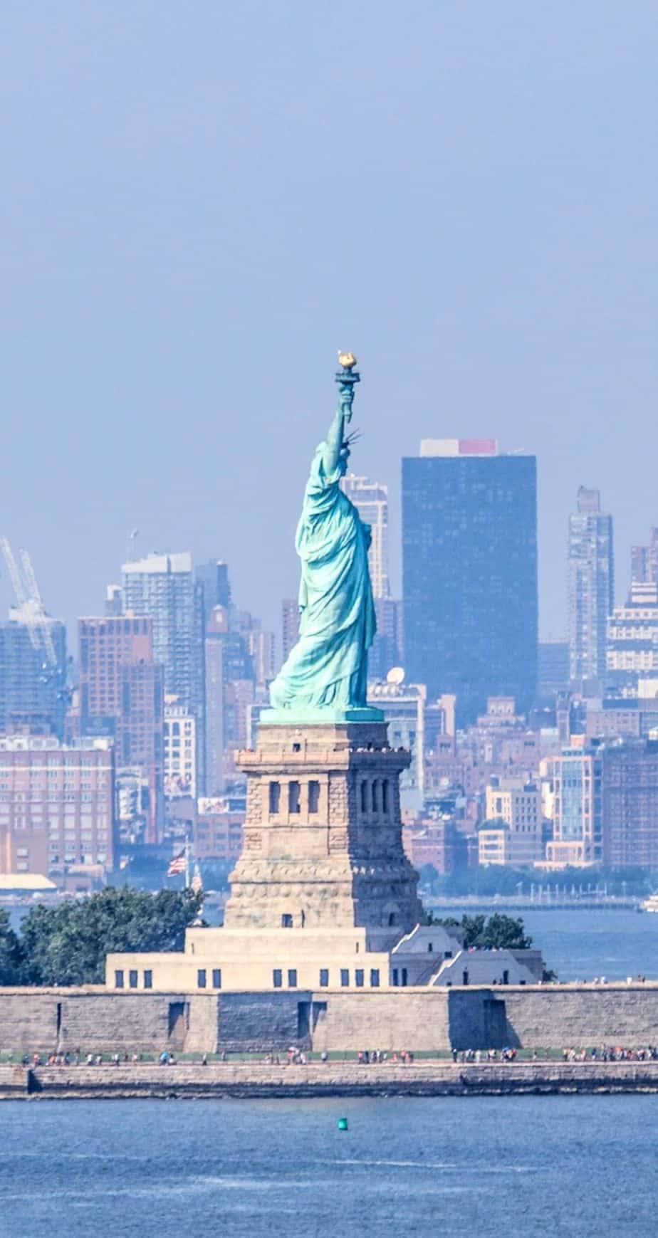 Melhorfundo De Tela De Nova Iorque Com A Estátua Da Liberdade.