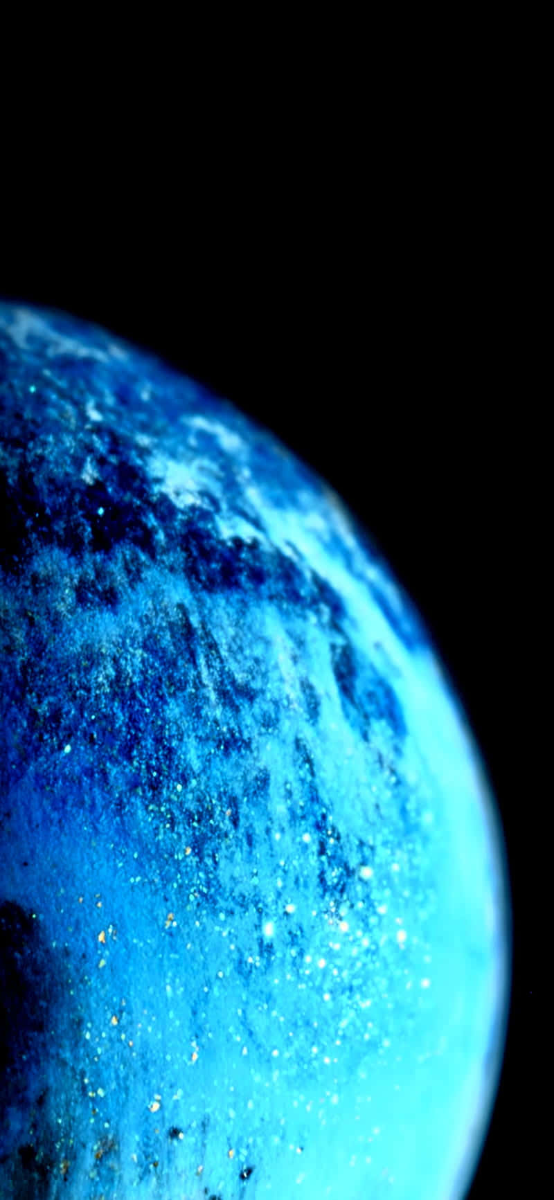 Enblå Planet Med En Sort Baggrund.