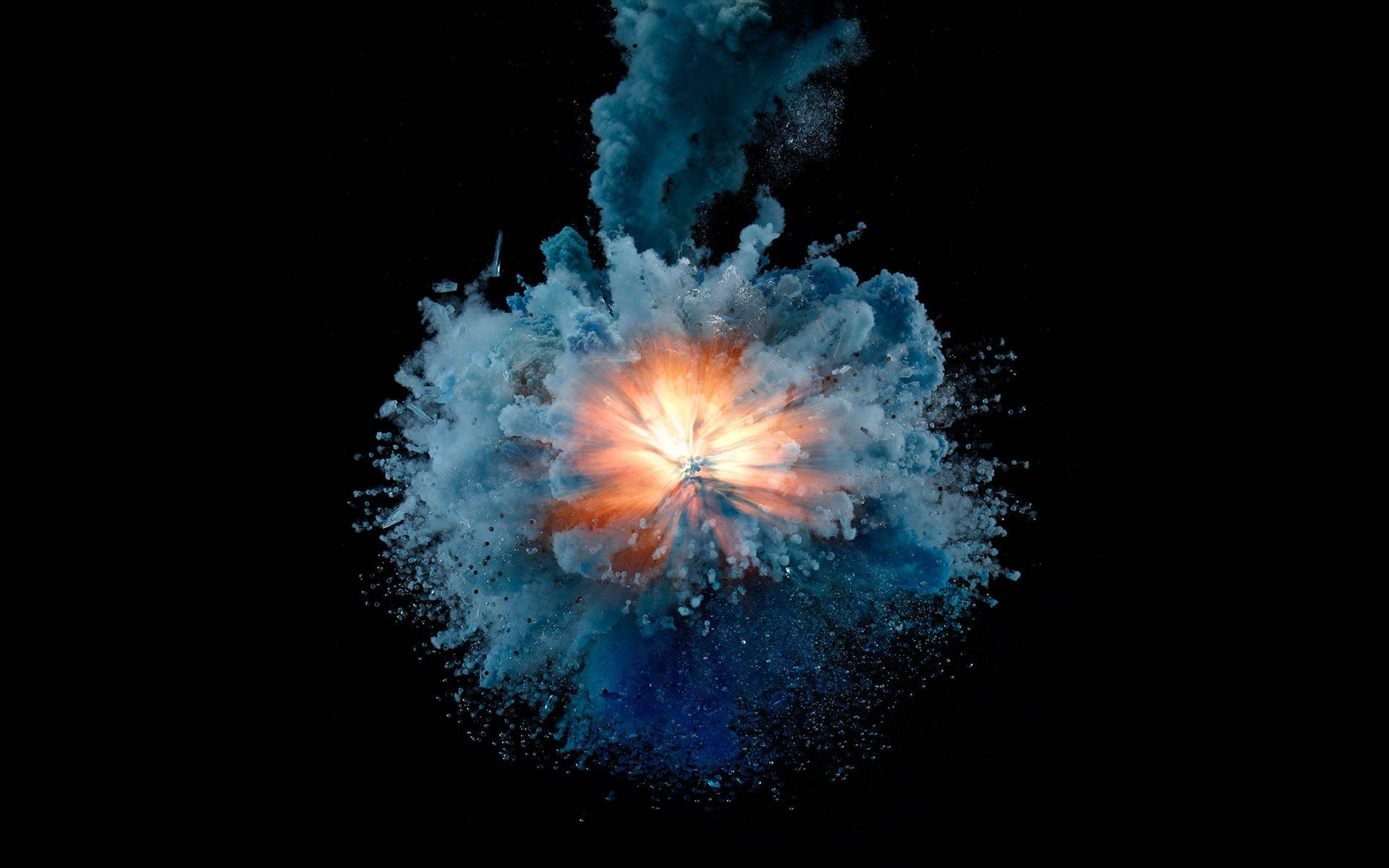 Besteoled Blaue Orangefarbene Explosion Wallpaper