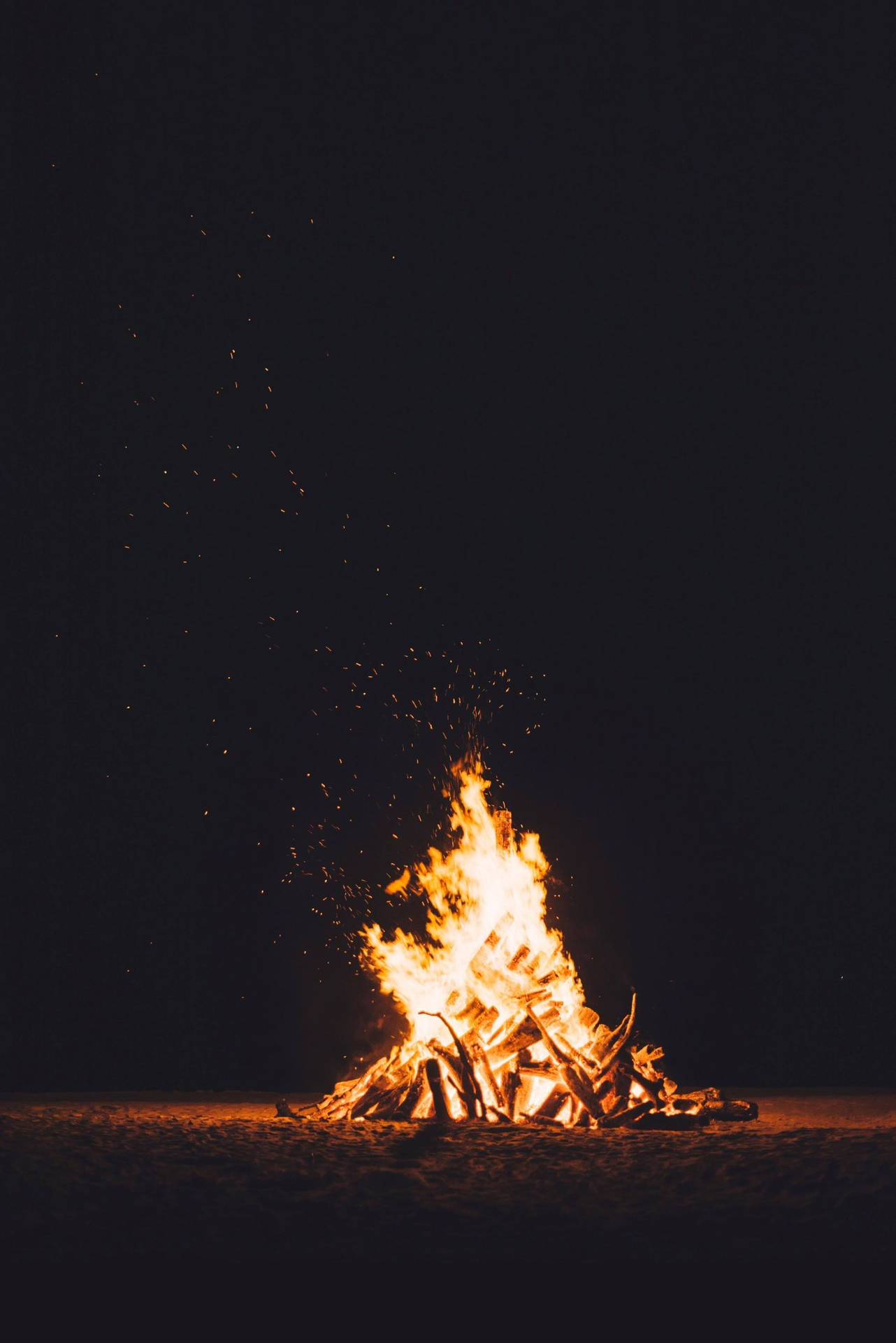 Bedste OLED Bonfire til iPhone Wallpaper