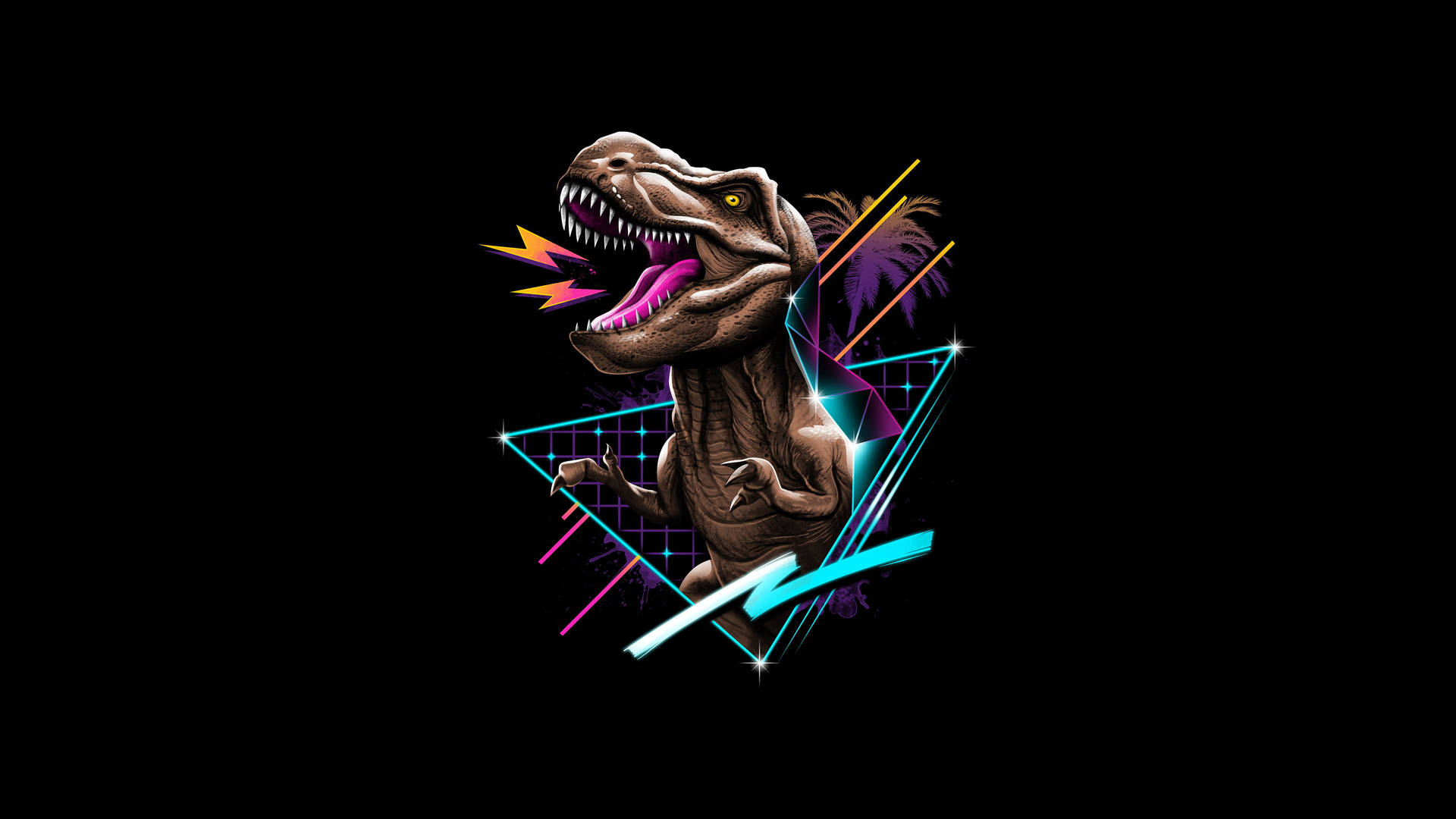 Bedste OLED Retro Dinosaur Tegninger Wallpaper