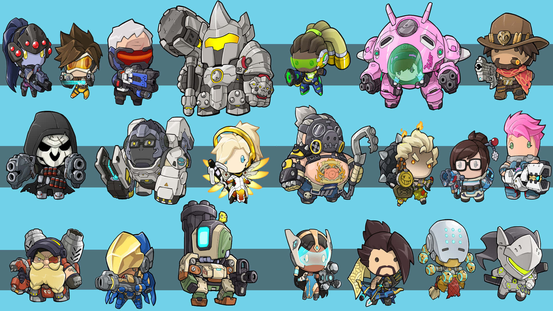 Chibi Characters Best Overwatch Background