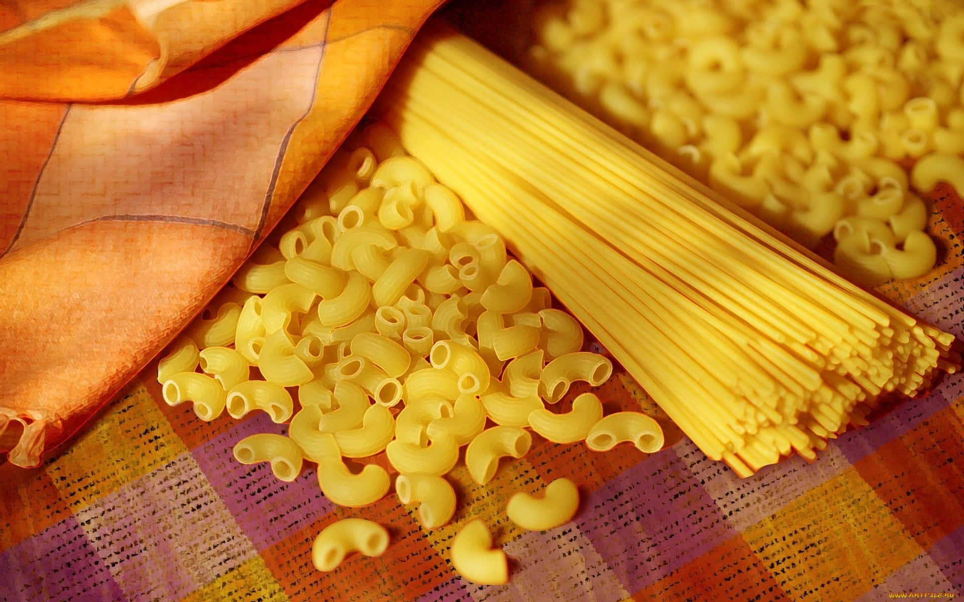 A Yellow Pasta On A Table