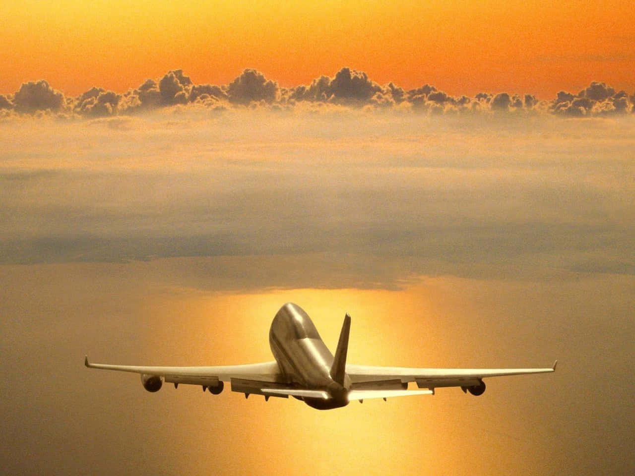 Best Plane Background Airplane Approaching The Clouds Background