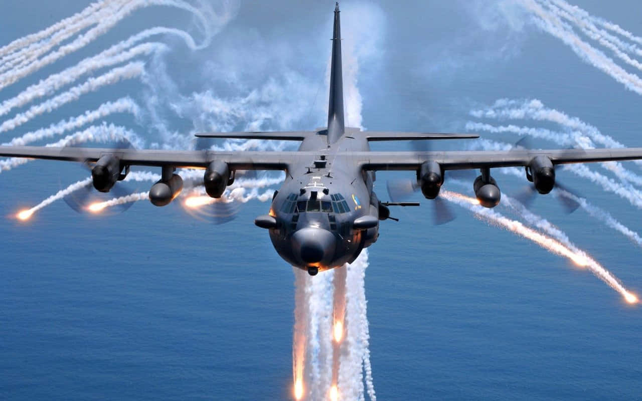 Best Plane Background Lockheed Ac-130h Spectre Spreading Missiles Background