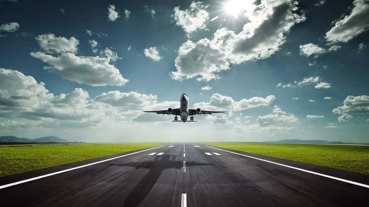 Best Plane Background Airplane Flying Off Runway Background
