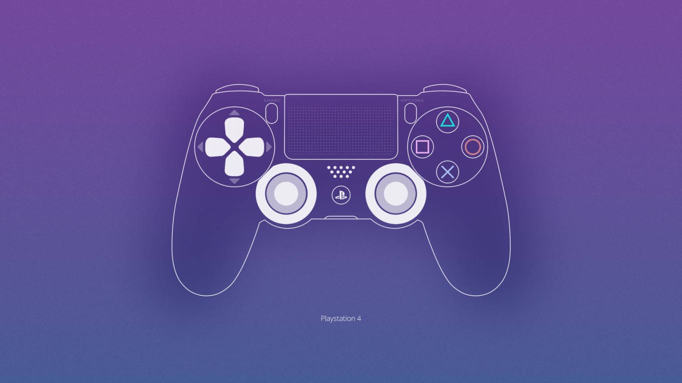 Best Ps4 White Outlined Controller Wallpaper